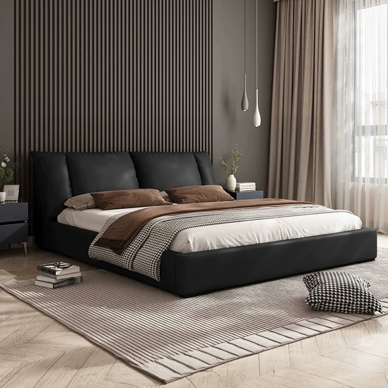 无床头悬浮床侘寂风主卧双人大床