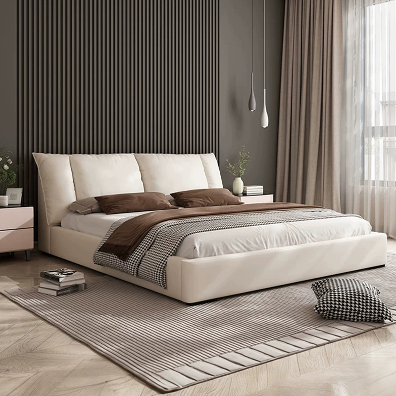 无床头悬浮床侘寂风主卧双人大床